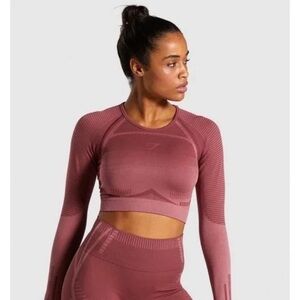 Gymshark Long Sleeve Crop Top - Dusty Rose
